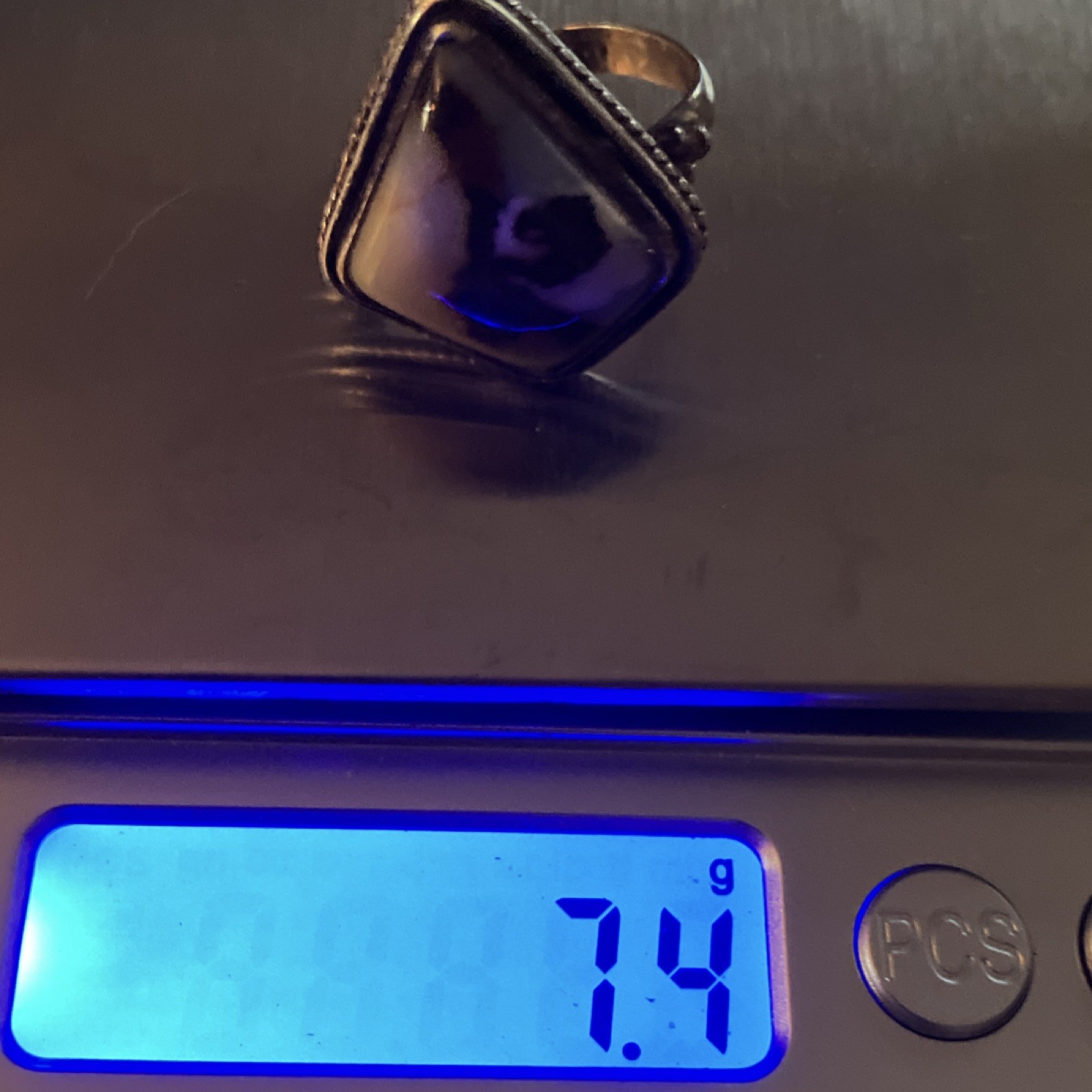 925 Silver agate spiral pattern Ring Natural ston… - image 6