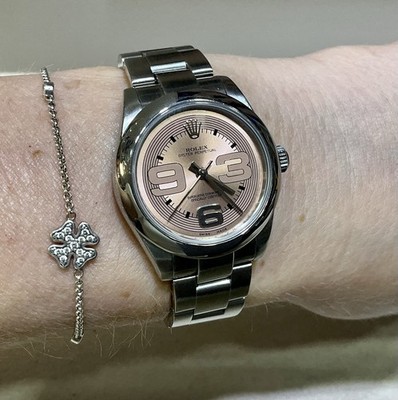 Rolex Oyster Perpetual 31MM  S/S  Pink Maxi Arabic Dial Oyster Ladies Watch