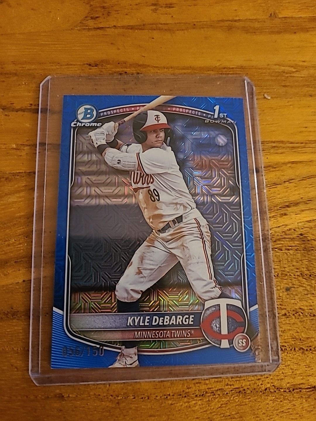 2025 Bowman Chrome 1st Prospects Kyle DeBarge RC Twins /150 Blue Mojo