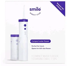 SmileDirectClub Compact Water Flosser -for Travel, Cordless, 3 Pressure Modes