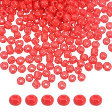 Glass Beads 4mm Hole Loose Beads for Bracelet Earring Making Red