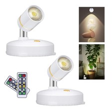 Battery Operated Spotlight,LED Cordless Spot Lights Indoor with Remote, Wirel...