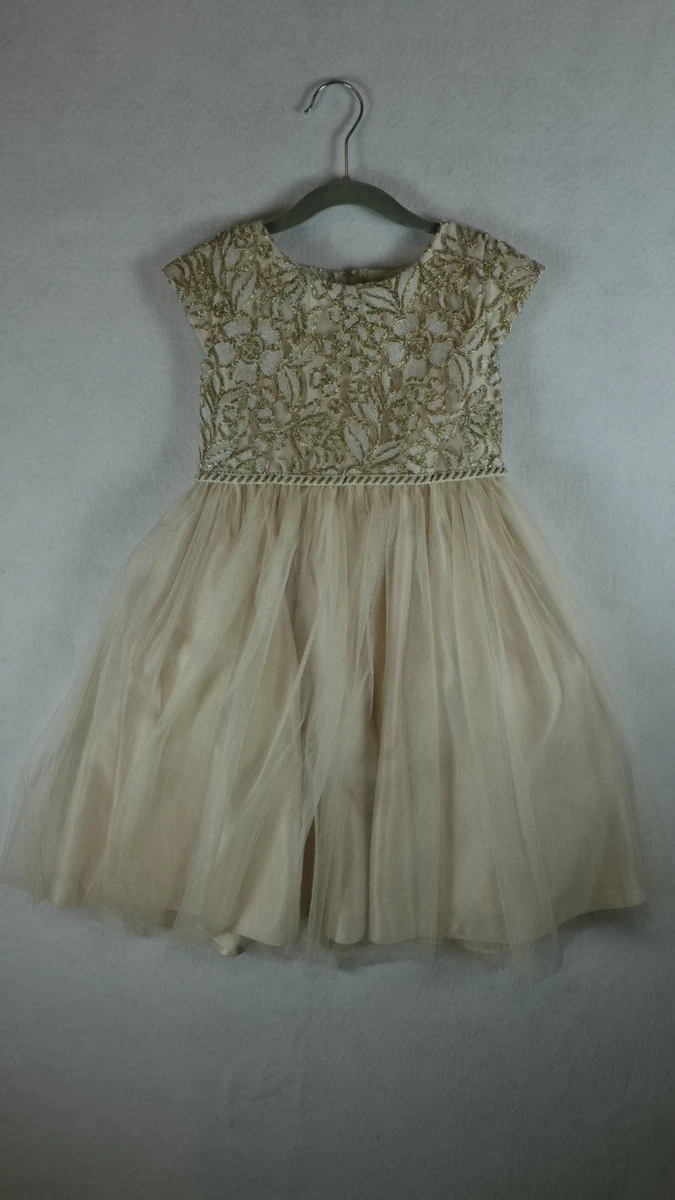 slim fit dress slacks Kids Dream 498 Red Dupioni Tulle Dress w/ Gold Sequins V-Back &Bow - Size: 4