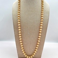 Vintage 90s Cream Faux Pearl Beaded Necklace Women's Classic Fashion Jewelry