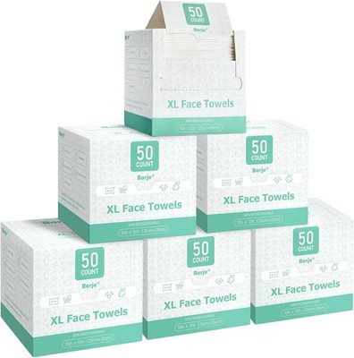 Face Towels XL, Thick Disposable Face Towel 10'' x 12'', 300 Count (6 Packs of