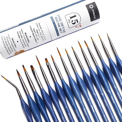 Artecho 15pcs Fine Detail Paint Brushes Set, Miniature Paint Brushes for