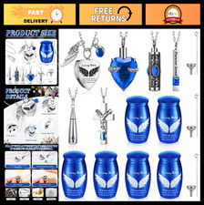 12 Set Small Urn Necklaces for Ashes - Stainless Steel Keepsake Lockets, Waterpr