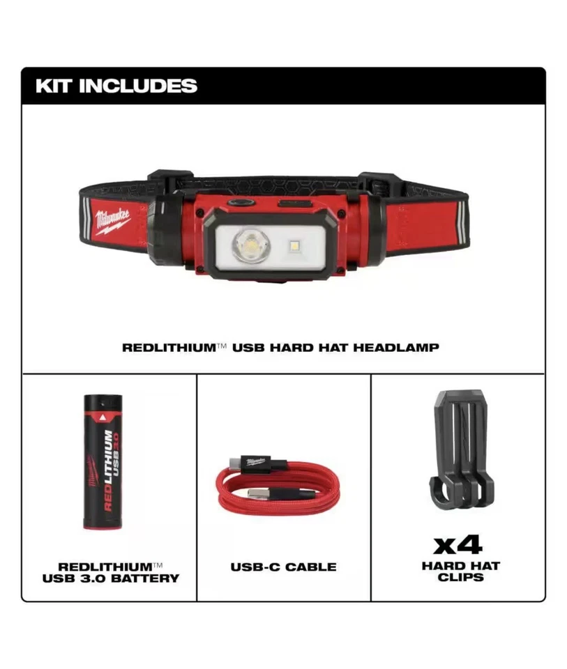 Каска Milwaukee 2163-21 RedLithium USB 3.0 600 люмен фара - Изображение 3 из 4