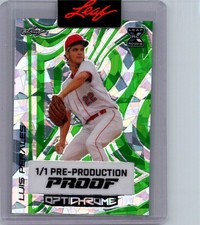 Luis Perales 2024 Leaf Baseball 1/1 Pre Production Proof