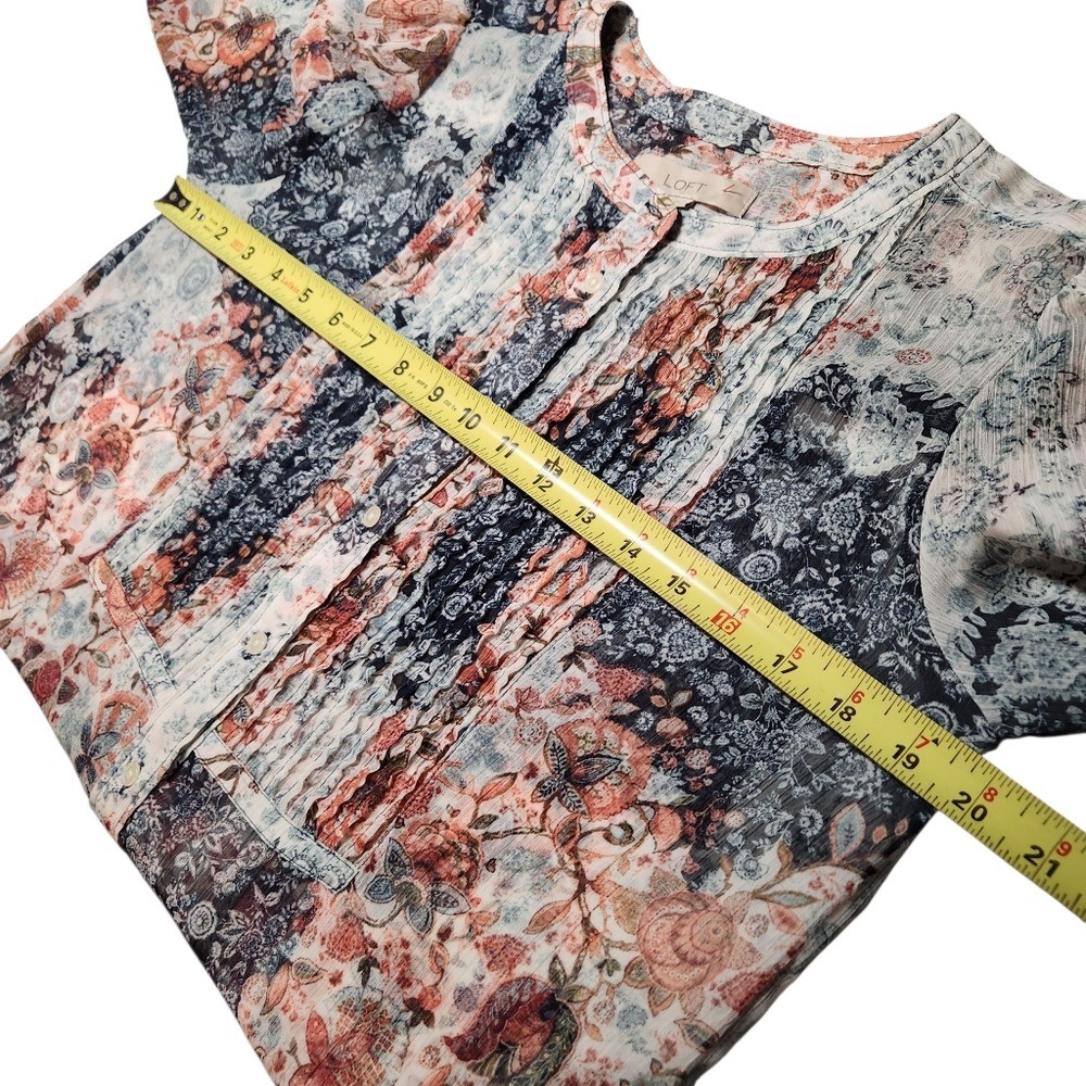 Loft Sheer Peasant Bib Patchwork Cottagecore Butt… - image 7