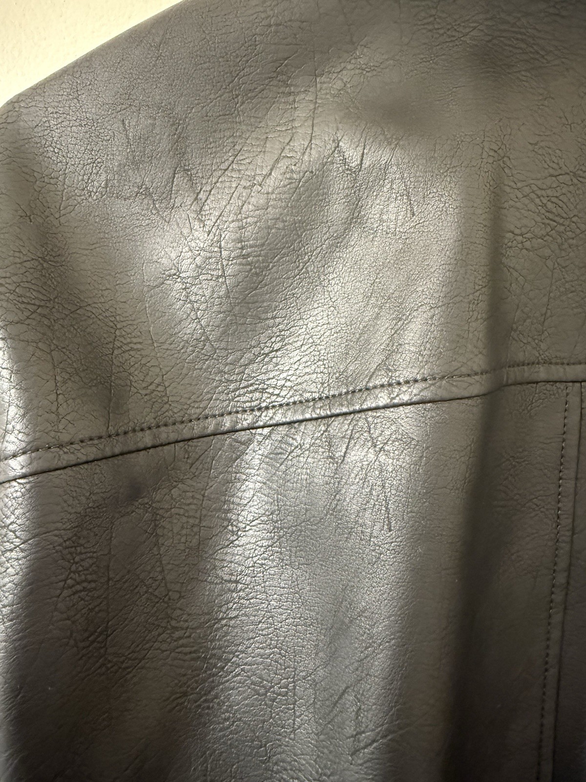 Faux Leather Jacket Men Large - image 3