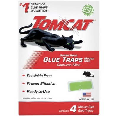 TOMCAT Super Hold Glue Mouse Traps - 0362710 9 Boxes (36 Traps)