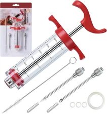 Meat Injector Syringe, 1-Oz Marinade Flavor Injector with 2 Professional Needles