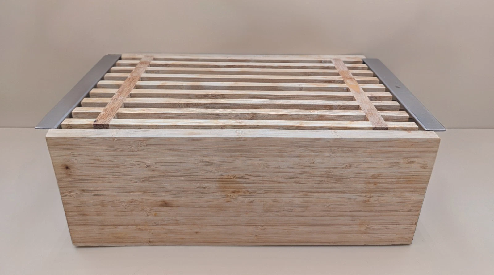 WMF Breadbox w/ Tray & Board, 3 Piece Multifunctional Bread Storage Wood~Metal