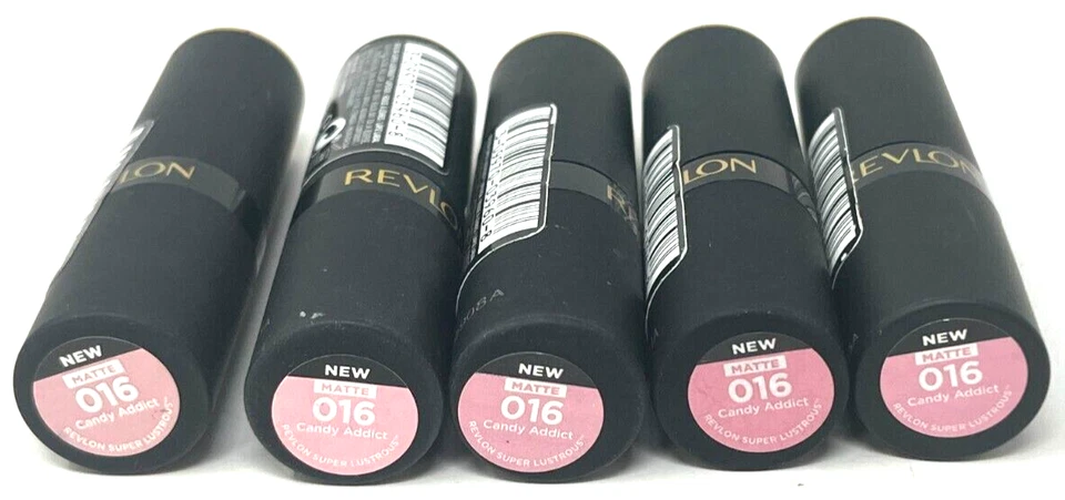 (5) Revlon Super Lustrous Lipstick Sealed 0.15 oz Each 016 - Candy Addict - Image 3 of 3