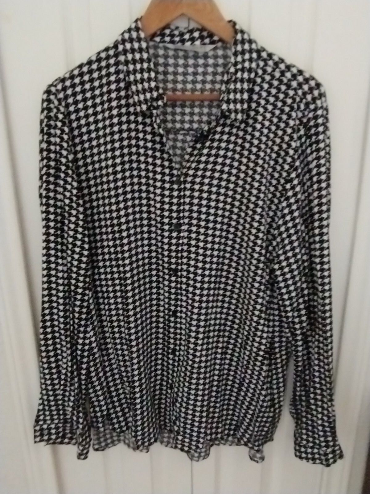 Houndstooth Button Down Blouse - image 7