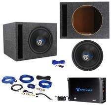 Rockville K5 W12K5S2 12" 1400w Subwoofer Vented Sub Box Mono Amplifier Amp Kit