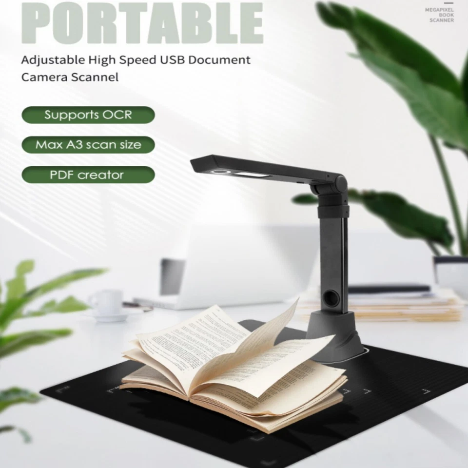 A3 A4 12MP Smart Document Scanner Portable Book Scanner OCR Auto-Flatten &Deskew - Image 3 of 4