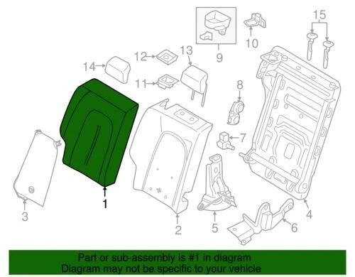 Подлинный задний правый чехол на сиденье в сборе для Ford Lincoln MKZ 2013-2014 DP5Z-5466600BC - Изображение 2 из 2