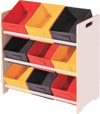 Kids Toy Storage Organiser 3 Tier Boxes Children's Clothes Playroom Organizer
