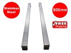 ENTRANCE DOOR HANDLE PULL SET STAINLESS STEEL 800mm LONG SATIN FINISH SQUARE