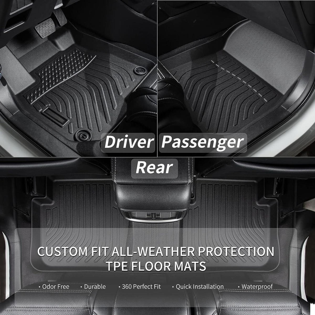 3PCS Floor Mats 3D for 2020-2024 Toyota Corolla Sedan All Weather TPE Liner 3PCS Floor Mats 3D for 2020-2024 Toyota Corolla Sedan All Weather TPE Liner