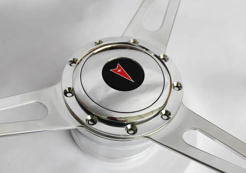 GTO Firebird LeMans Bonneville 9 Hole Retro Steering Wheel 15" Polished Kit - Image 2 of 4