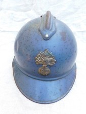 GENDARMERIE 14-18 : CASQUE COMPLET ADRIAN 1915 / BLEU HORIZON / ORIGINAL