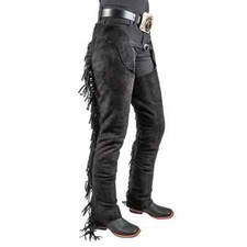 Suede Leather Classic Western Show Chaps with Fringe Exclusive Cowgirls