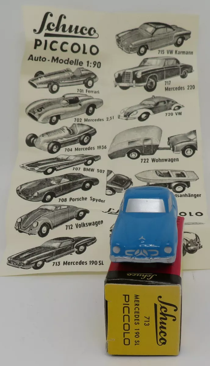 Shell Metal Schuco Piccolo 1/90 MB Mercedes 190 Sl Blue IN Box