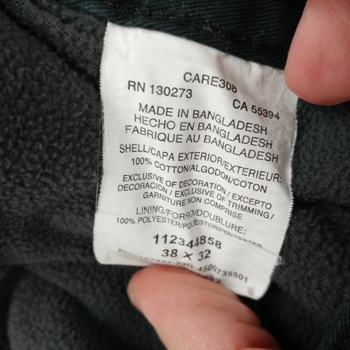 Wrangler Fleece Lined Cargo Pants Black Cotton Relaxed Fit Mens Size 38x32 - Picture 11 of 12
