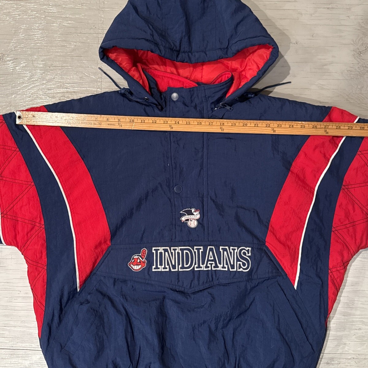 Vintage 90s MLB Starter Cleveland Indians 1/2 Zip Pullover