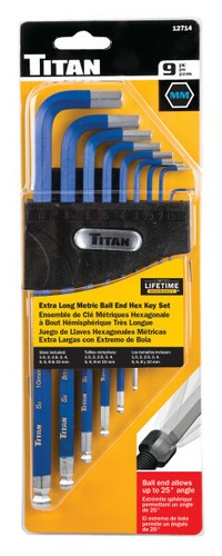 Titan 12714 9pc Metric Extra Long Ball End Hex Key Set - Picture 2 of 2