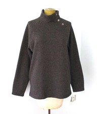 NWT Eddie Bauer Charcoal Gray Pullover Sweater Fleece Sweatshirt Top Pockets L