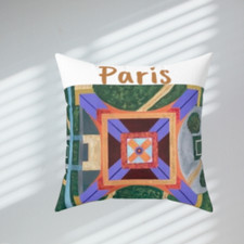 Paris Abstract Eiffel Tower Throw Pillow White