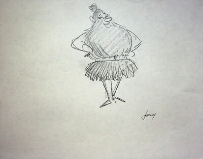 JERRY EISENBERG Unreleased Concept Art Signed Hand-Drawn Character Layout #LF