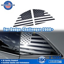 Black Rear Window American Flag Decal Stickers Trim Fit Dodge Challenger 08-22 Black Rear Window American Flag Decal Stickers Trim Fit Dodge Challenger 08-22