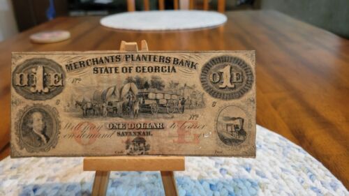 $1 1857 Obsolete Merchants And Planters Bank, State of Georgia,Savannah VF Condi - Picture 1 of 2