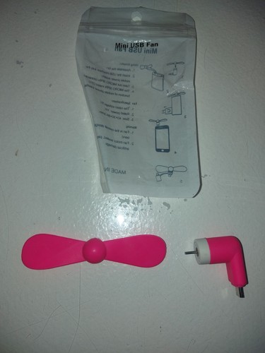 MINI PINK CELL PHONE FAN FOR ANDROID PHONES - Zdjęcie 3 z 8