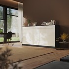 Schrankbett 90x200 cm Horizontal Anthrazit/Weiß Hochglanz mit Gasdruckfedern