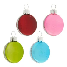 RAZ Imports 1.75" Macaron Ornaments Box of 4 Christmas Macaroon New!
