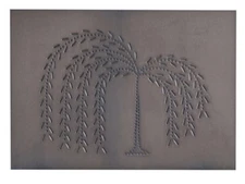 Primitive Country Punched Tin Piesafe Cabinet Panel Willow in Blackened Tin