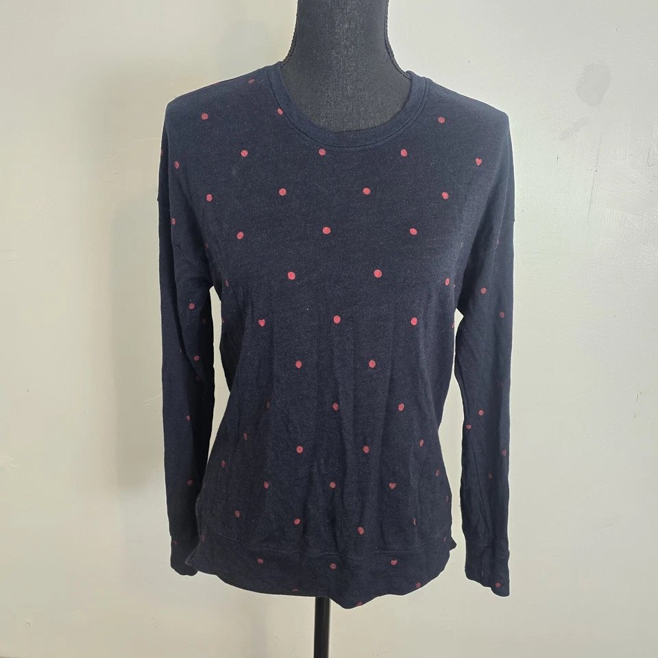 Suéter Sundry Mujer Talla 1 EE. UU. Pequeño Lunares Corazón Azul Marino Rojo Ligero Foto 2 de 4