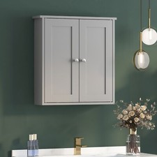 Wall Mounted Bathroom Storage Medicine Cabinet Cupboard Shelf 2 Door Organizer