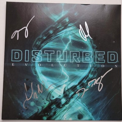Disturbed REAL hand SIGNED Evolution Vinyl JSA LOA Autographed by 4