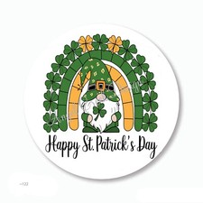 Rainbow Gnome Scrapbook Stickers Happy St. Patrick's Day Favors Envelope Seals