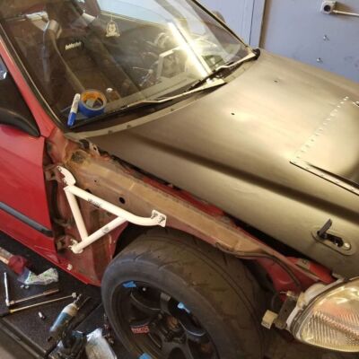 For 92-1995 Honda Civic EJ EG CRX Del Sol 1.6 Fender Bar Brace Ultra Racing Pair