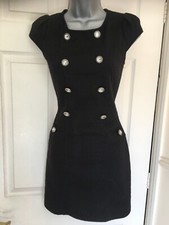 Primark atmosphere vintage Y2K black military short bodycon dress size 8