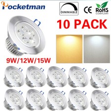 10X 9W 12W 15W LED Downlight Dimmable Ceiling Light Panel Spotlight US