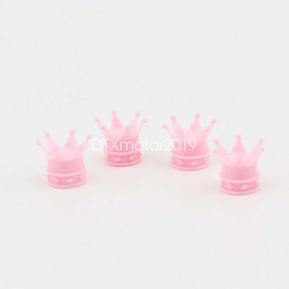 Tapas de válvula de aire de vástago de rueda de neumático Crown 4 piezas para automóvil camión Hot Rod motocicleta nuevas Foto 2 de 4
